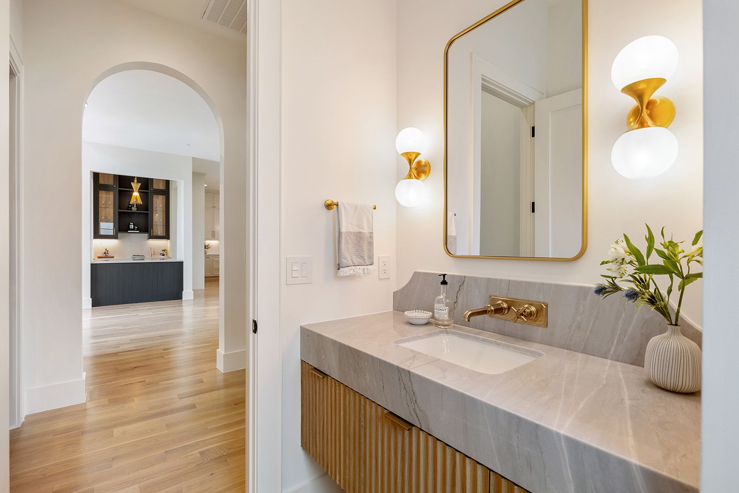 Powder bathroom view